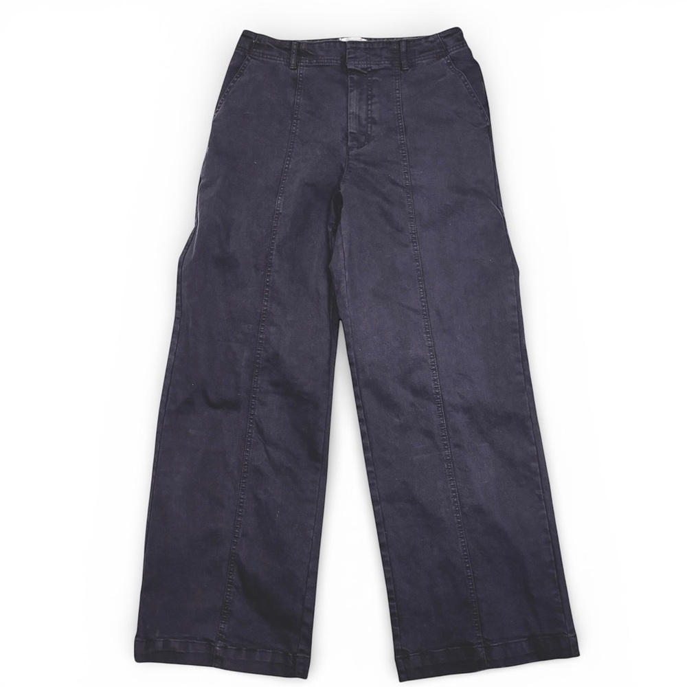 NWT Universal Thread Navy Wide Leg Chino Pants Size 8 High Rise Stretch